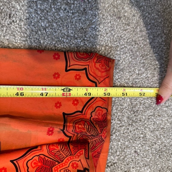 Snap Women's Sleeveless Orange Maxi Dress Size Small Boho Y2K Tropical Beach - Picture 7 of 8